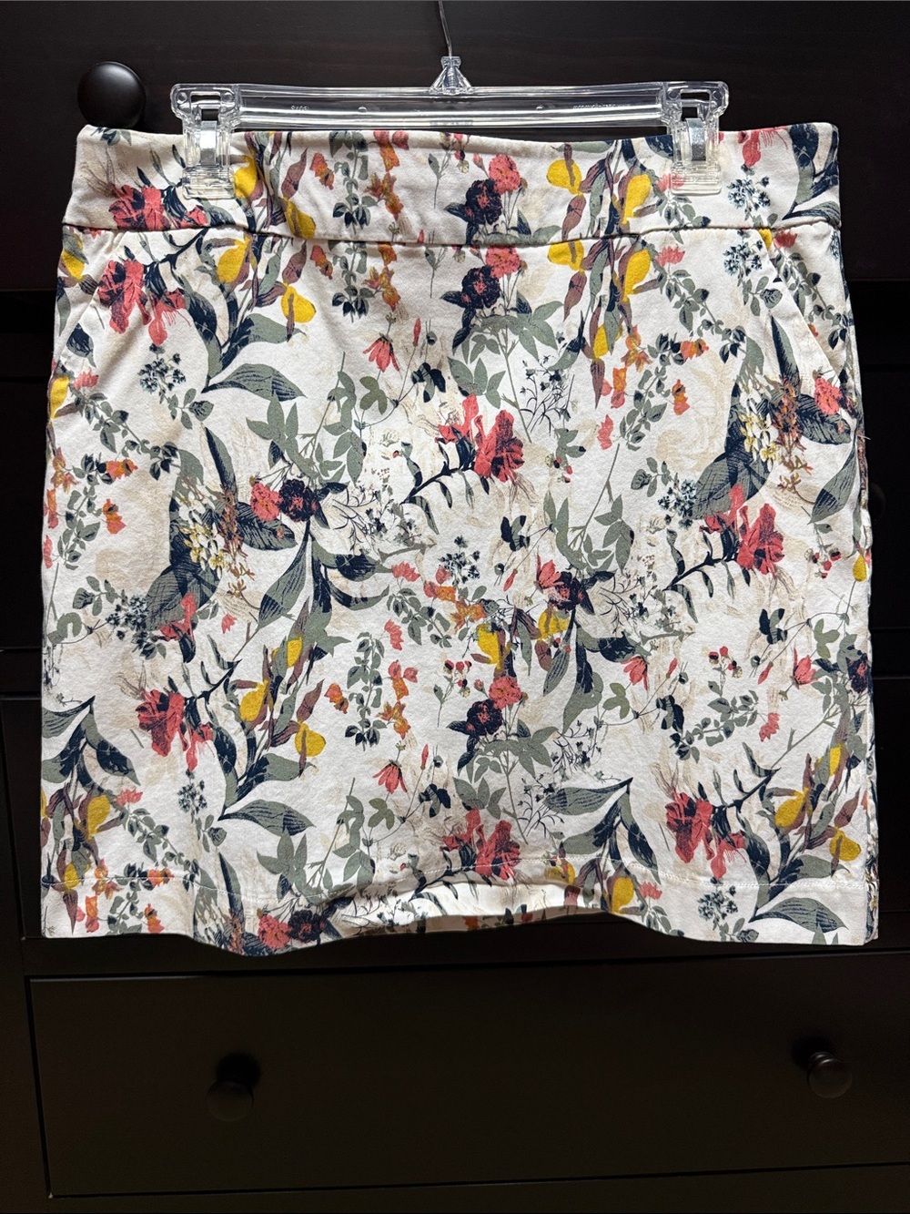 Westport White Floral Mini Skirt with Pink and Yellow Accents
